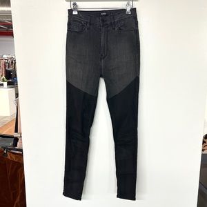 HUDSON JEANS WASHED BLACK WITH THIGH HIGH COATING